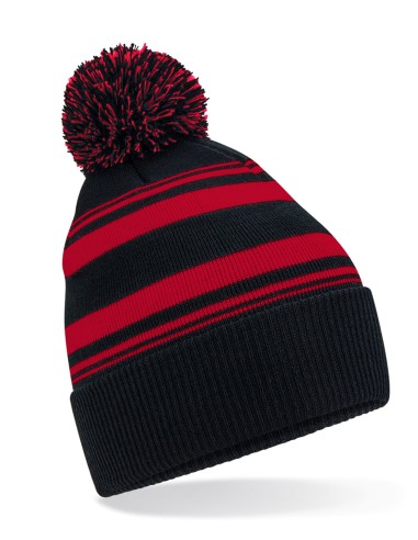 BEE-B473R-Striped Fan Beanie